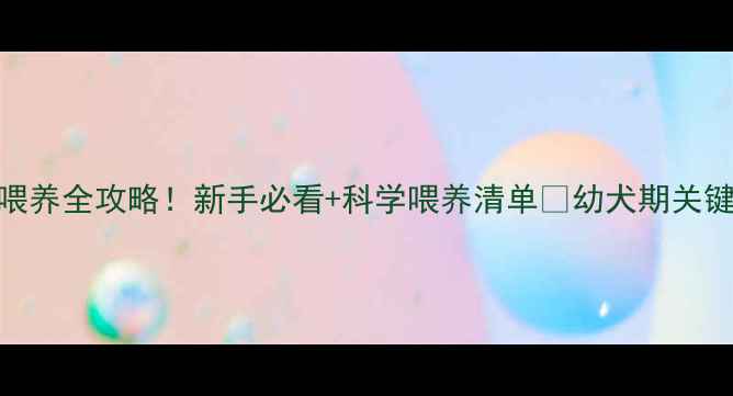 图片 2个月泰迪喂养全攻略！新手必看+科学喂养清单🐾幼犬期关键期别错过1