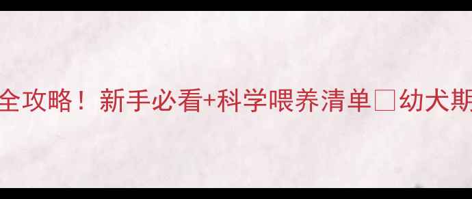 图片 2个月泰迪喂养全攻略！新手必看+科学喂养清单🐾幼犬期关键期别错过2