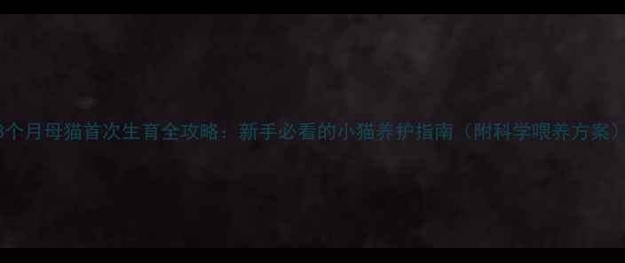 图片 8个月母猫首次生育全攻略：新手必看的小猫养护指南（附科学喂养方案）