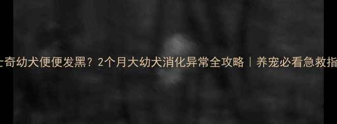 图片 ✨哈士奇幼犬便便发黑？2个月大幼犬消化异常全攻略｜养宠必看急救指南✨1