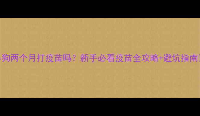 图片 ✨小狗两个月打疫苗吗？新手必看疫苗全攻略+避坑指南🐶💉