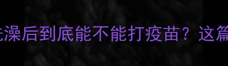 图片 ✨新手养宠必看！宠物洗澡后到底能不能打疫苗？这篇保姆级攻略帮你避坑✨2