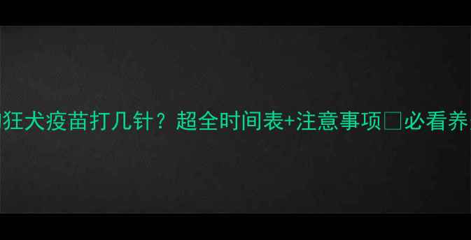 图片 ✨狗狗狂犬疫苗打几针？超全时间表+注意事项🔥必看养宠人！