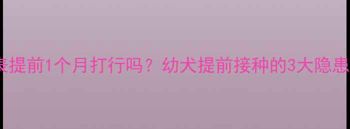 图片 ✨金毛疫苗时间表提前1个月打行吗？幼犬提前接种的3大隐患和补救措施全✨1