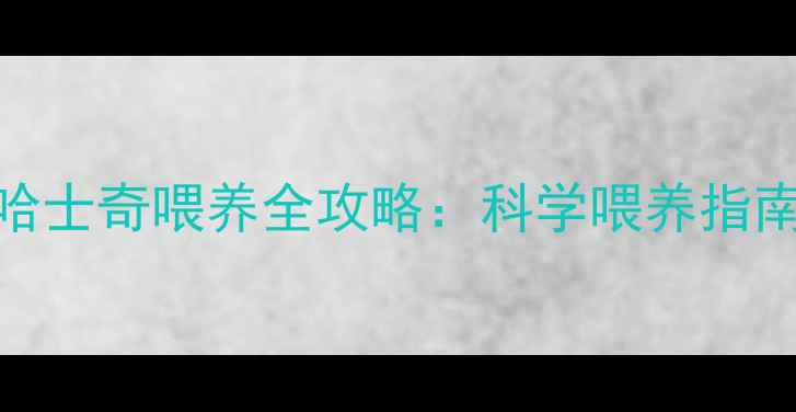 图片 两个月大哈士奇喂养全攻略：科学喂养指南新手必看