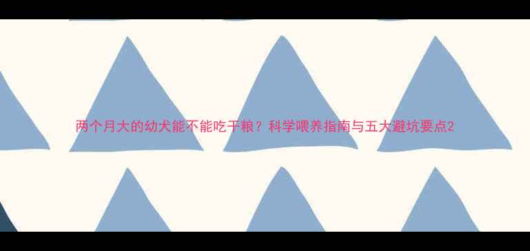 图片 两个月大的幼犬能不能吃干粮？科学喂养指南与五大避坑要点2