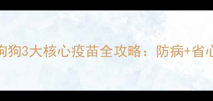 图片 冬季必打！狗狗3大核心疫苗全攻略：防病+省心+健康长青2
