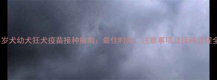 图片 半岁犬幼犬狂犬疫苗接种指南：最佳时间、注意事项及接种流程全2
