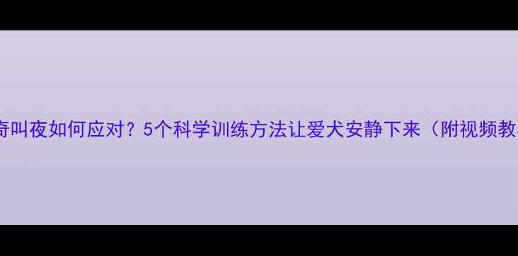 图片 哈士奇叫夜如何应对？5个科学训练方法让爱犬安静下来（附视频教程）1