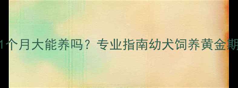 图片 哈士奇幼犬1个月大能养吗？专业指南幼犬饲养黄金期与避坑要点