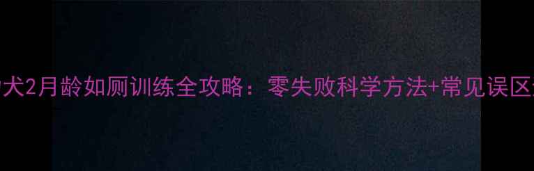 图片 哈士奇幼犬2月龄如厕训练全攻略：零失败科学方法+常见误区避坑指南