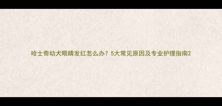 图片 哈士奇幼犬眼睛发红怎么办？5大常见原因及专业护理指南2