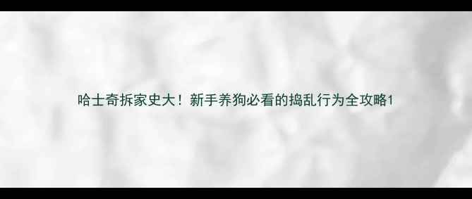 图片 哈士奇拆家史大！新手养狗必看的捣乱行为全攻略1