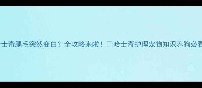图片 哈士奇腿毛突然变白？全攻略来啦！🔥哈士奇护理宠物知识养狗必看2