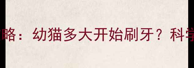 图片 宠物牙齿护理全攻略：幼猫多大开始刷牙？科学步骤与注意事项1