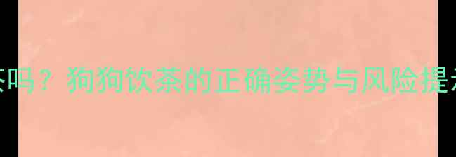 图片 宠物犬能喝菊花茶吗？狗狗饮茶的正确姿势与风险提示（附饮用指南）