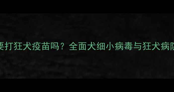 图片 宠物需要打狂犬疫苗吗？全面犬细小病毒与狂犬病防护指南