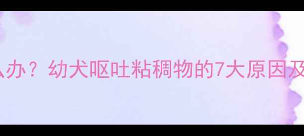 图片 小狗吐粘液怎么办？幼犬呕吐粘稠物的7大原因及家庭护理指南1