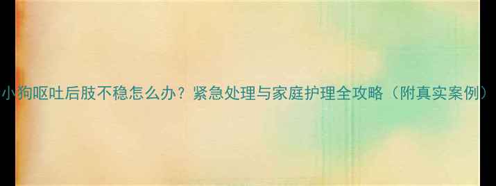 图片 小狗呕吐后肢不稳怎么办？紧急处理与家庭护理全攻略（附真实案例）