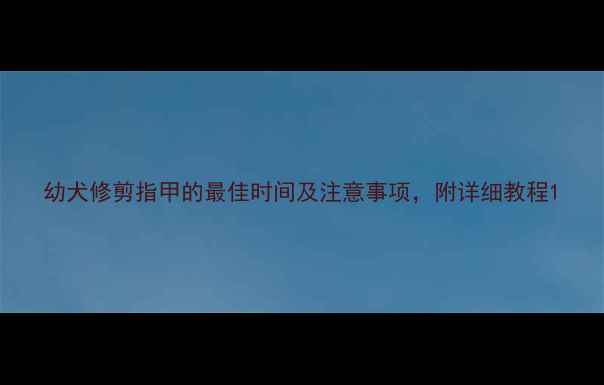 图片 幼犬修剪指甲的最佳时间及注意事项，附详细教程1