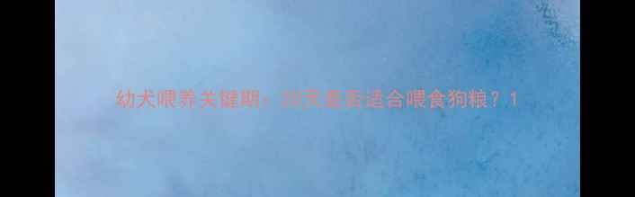 图片 幼犬喂养关键期：20天是否适合喂食狗粮？1