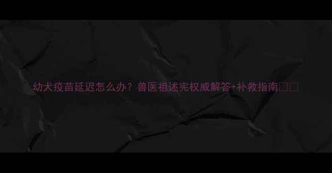 图片 幼犬疫苗延迟怎么办？兽医祖述宪权威解答+补救指南🐾💉