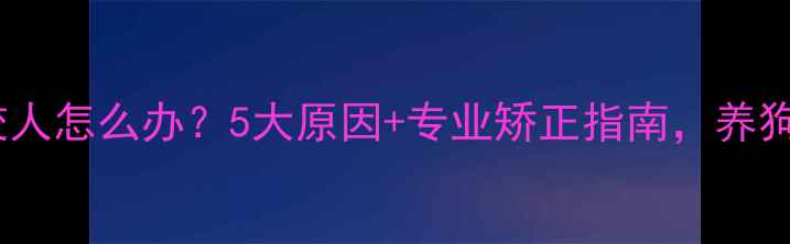 图片 幼犬突然咬人怎么办？5大原因+专业矫正指南，养狗人必看！2