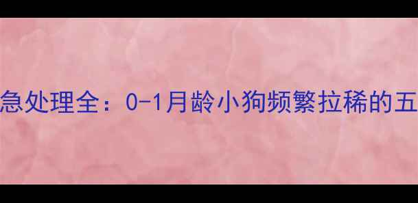 图片 幼犬腹泻应急处理全：0-1月龄小狗频繁拉稀的五大处理方案