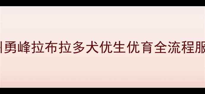 图片 广州勇峰拉布拉多犬优生优育全流程服务2