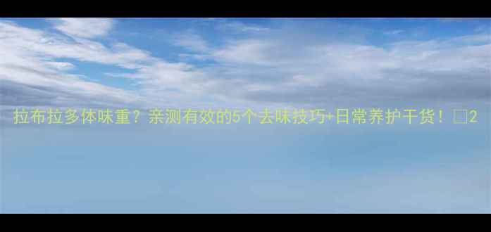 图片 拉布拉多体味重？亲测有效的5个去味技巧+日常养护干货！🐾2