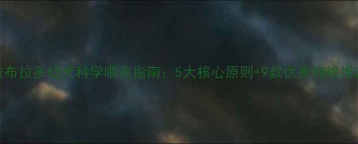 图片 拉布拉多幼犬科学喂养指南：5大核心原则+9款优质狗粮推荐