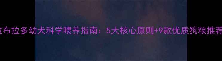 图片 拉布拉多幼犬科学喂养指南：5大核心原则+9款优质狗粮推荐1