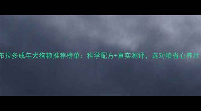 图片 拉布拉多成年犬狗粮推荐榜单：科学配方+真实测评，选对粮省心养壮！2