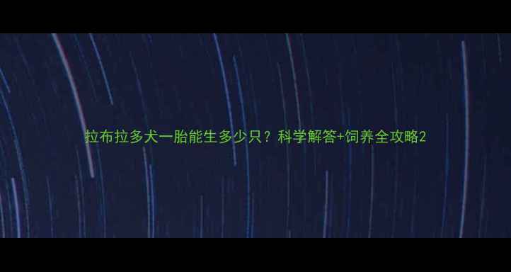 图片 拉布拉多犬一胎能生多少只？科学解答+饲养全攻略2