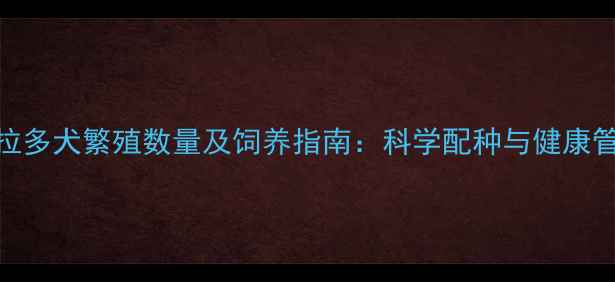 图片 拉布拉多犬繁殖数量及饲养指南：科学配种与健康管理全