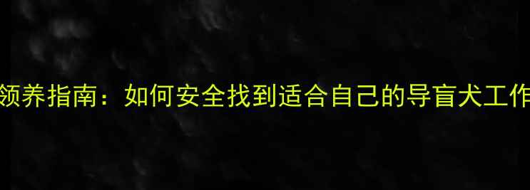 图片 拉布拉多犬领养指南：如何安全找到适合自己的导盲犬工作犬宠物犬？