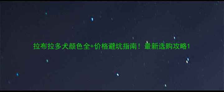 图片 拉布拉多犬颜色全+价格避坑指南！最新选购攻略1