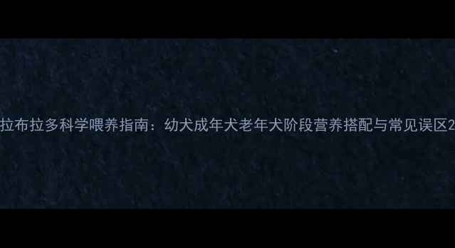 图片 拉布拉多科学喂养指南：幼犬成年犬老年犬阶段营养搭配与常见误区2