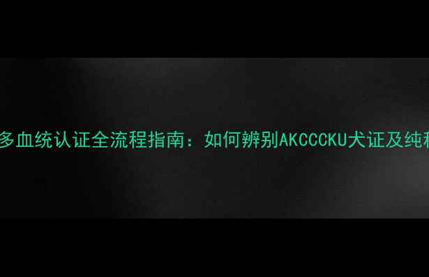 图片 拉布拉多血统认证全流程指南：如何辨别AKCCCKU犬证及纯种特征2