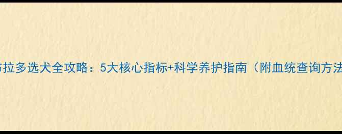 图片 拉布拉多选犬全攻略：5大核心指标+科学养护指南（附血统查询方法）2