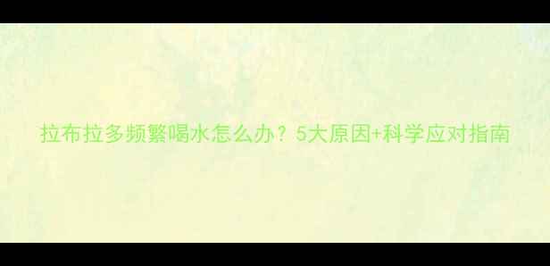 图片 拉布拉多频繁喝水怎么办？5大原因+科学应对指南