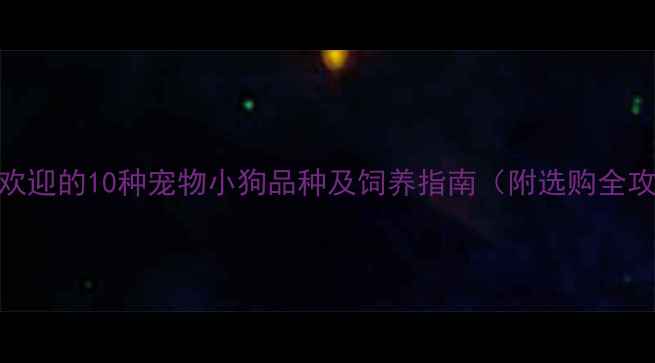 图片 最受欢迎的10种宠物小狗品种及饲养指南（附选购全攻略）