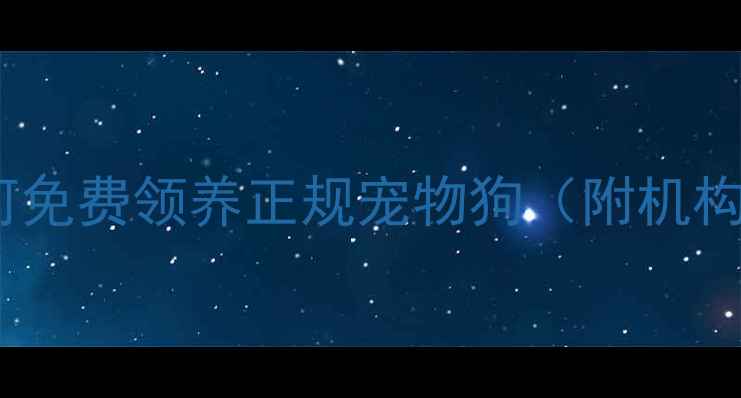 图片 最新全流程：如何免费领养正规宠物狗（附机构名单+避坑指南）