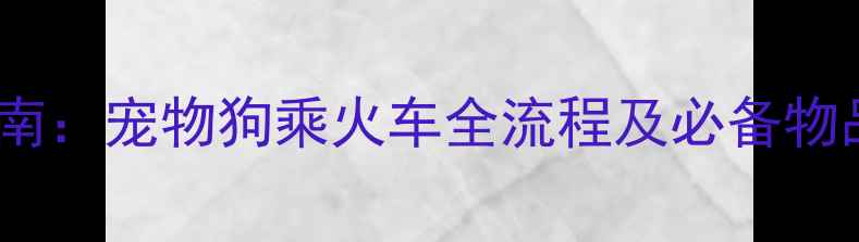 图片 最新指南：宠物狗乘火车全流程及必备物品清单2
