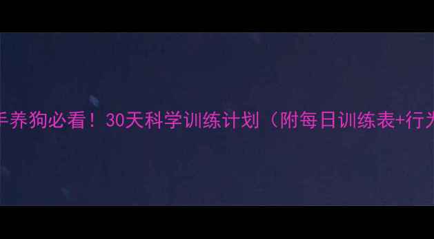图片 最新版：新手养狗必看！30天科学训练计划（附每日训练表+行为矫正技巧）