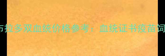 图片 最新黑色拉布拉多双血统价格参考：血统证书疫苗饲养成本全！1