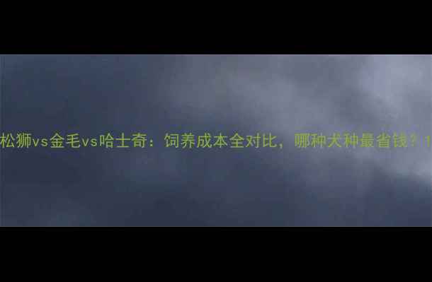 图片 松狮vs金毛vs哈士奇：饲养成本全对比，哪种犬种最省钱？1