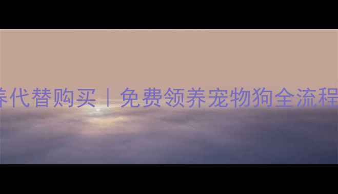 图片 武汉领养代替购买｜免费领养宠物狗全流程指南🐾1