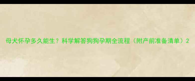 图片 母犬怀孕多久能生？科学解答狗狗孕期全流程（附产前准备清单）2