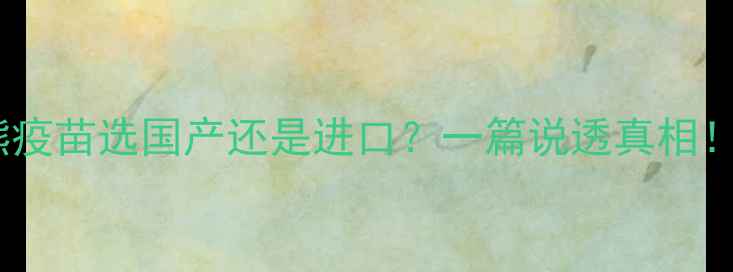 图片 比熊疫苗选国产还是进口？一篇说透真相！🐾1